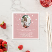 Fun Facts Afstuderen Stars Pink Photo Afstuderen Servet (Insitu)