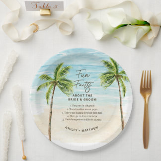 Fun Facts Beach Wedding Vrijgezellenfeest Paper Bo Papieren Bordje