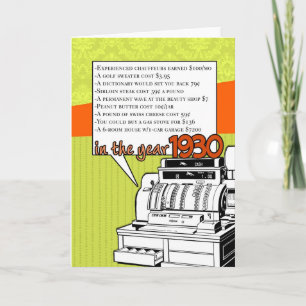 Fun Facts Birthday - Kosten van leven in 1930 Kaart
