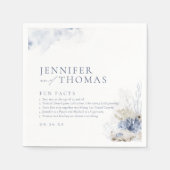 Fun facts blue koral & seizohells strand Weddensch Servet (Voorkant)