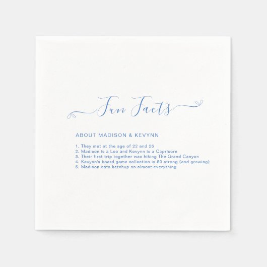 Fun Facts | Blue Wedding Napkins Servet (Voorkant)