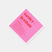 Fun facts Bold Typography Pink Red Wedding Servet (Hoek)