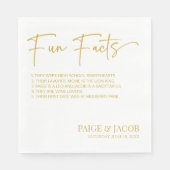 Fun Facts Champagne White Classic Minimal Bruiloft Servet (Voorkant)