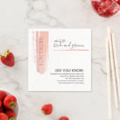 Fun Facts Couple Modern Pink Wedding Paper Napkin Servet (Insitu)
