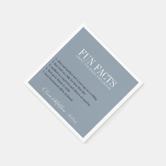 Fun Facts Dusty Blue Servet (Hoek)