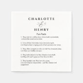 Fun Facts Elegant Black & White Wedding Servet (Voorkant)