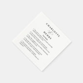 Fun Facts Elegant Black & White Wedding Servet (Hoek)