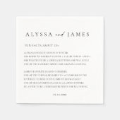 Fun Facts Elegant Black & White Wedding Servet (Voorkant)