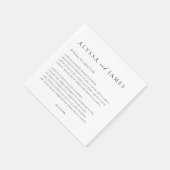 Fun Facts Elegant Black & White Wedding Servet (Hoek)