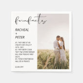 Fun Facts Elegant Photo Collage Modern Wedding Servet (Voorkant)