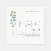 Fun Facts Eucalyptus Script 60th Birthday Party Servet (Voorkant)