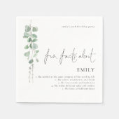 Fun Facts Eucalyptus Script 70th Birthday Party Servet (Voorkant)