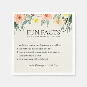 Fun Facts Flower Garden Gepersonaliseerde papieren Servet