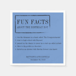Fun Facts gepersonaliseerde servetten voor verjaar