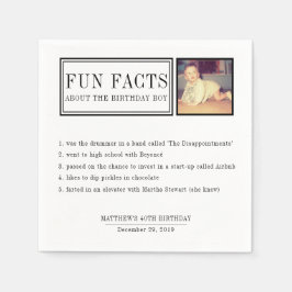 Fun Facts gepersonaliseerde servetten voor verjaar