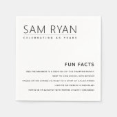 Fun Facts gepersonaliseerde servetten voor verjaar (Voorkant)