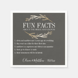 Fun Facts Gold Botanical Personalized Servet