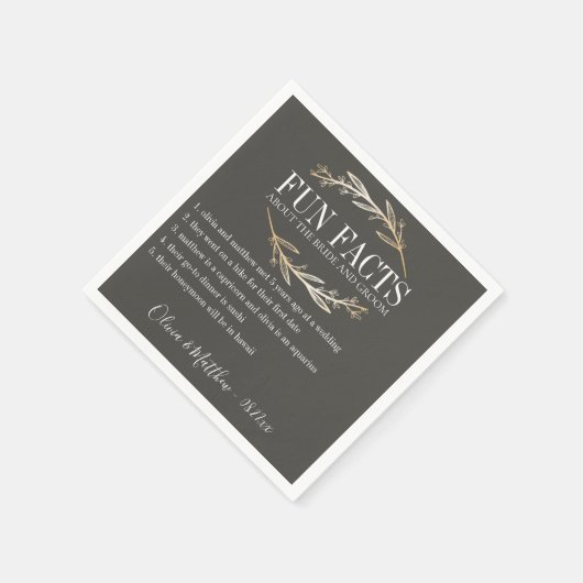 Fun Facts Gold Botanical Personalized Servet (Hoek)