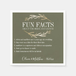Fun Facts Gold Botanical Personalized Servet