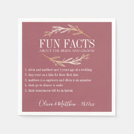 Fun Facts Gold Botanical Personalized Servet