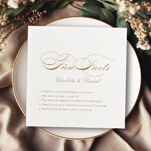 Fun Facts Gold Classic Script Bruiloft Servet