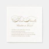 Fun Facts Gold  Classic Script Bruiloft Servet (Voorkant)