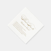 Fun Facts Gold  Classic Script Bruiloft Servet (Hoek)