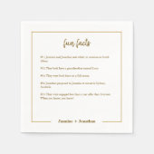 Fun Facts Gold Minimalist Wedding Paper Napkin Servet (Voorkant)