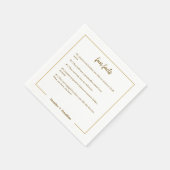 Fun Facts Gold Minimalist Wedding Paper Napkin Servet (Hoek)