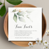 Fun Facts Greenery Gold Foliage vertrekt bruiloft Servet