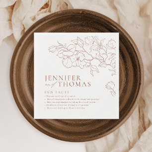 Fun facts hand getrokken florale terracotta bruilo servet