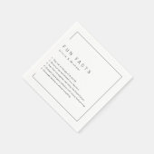 Fun Facts Modern Chic Minimalist Wedding Servet (Hoek)