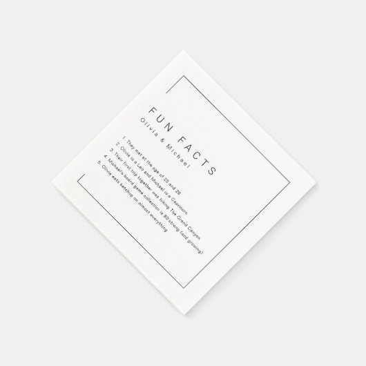 Fun Facts Modern Chic Minimalist Wedding Servet (Hoek)