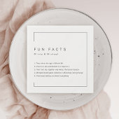 Fun Facts Modern Chic Minimalist Wedding Servet