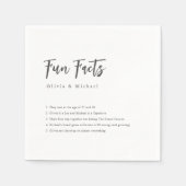 Fun Facts Modern Chic Script Minimalist Weddenscha Servet (Voorkant)