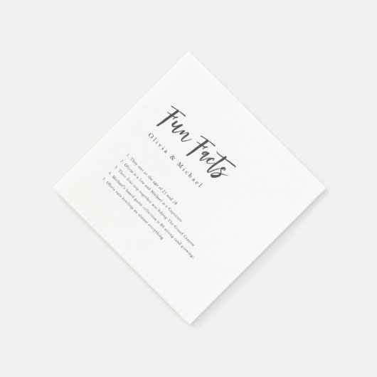 Fun Facts Modern Chic Script Minimalist Weddenscha Servet (Hoek)