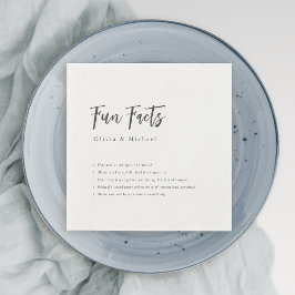 Fun Facts Modern Chic Script Minimalist Weddenscha Servet