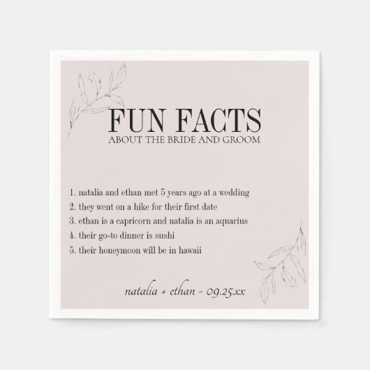 Fun Facts Modern Flora op persoonlijke titel Servet (Voorkant)
