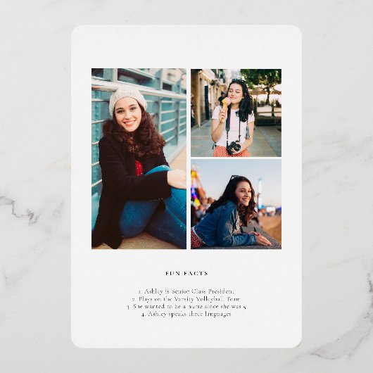 Fun Facts | Moderne eenvoudige aankondiging foto (Achterkant)