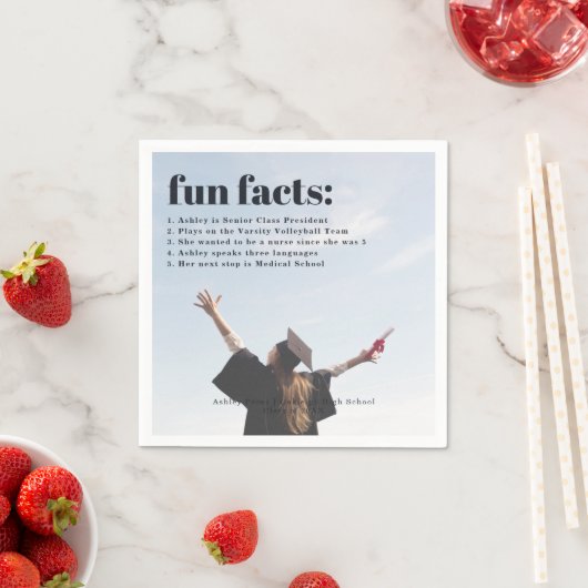 Fun Facts | Moderne eenvoudige fotobekleding Napki Servet (Insitu)