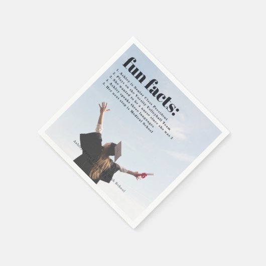 Fun Facts | Moderne eenvoudige fotobekleding Napki Servet (Hoek)