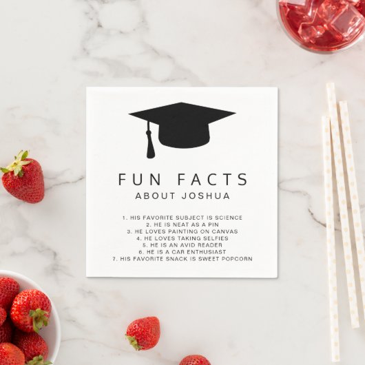 Fun Facts Mortar Board Simple Afstuderen Servet (Insitu)
