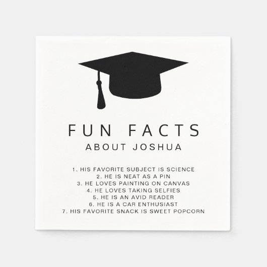 Fun Facts Mortar Board Simple Afstuderen Servet (Voorkant)