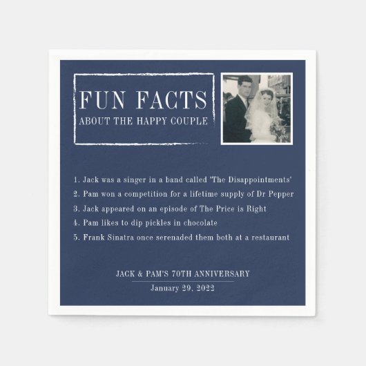 Fun Facts napkins for bruildings & Year Servet (Voorkant)