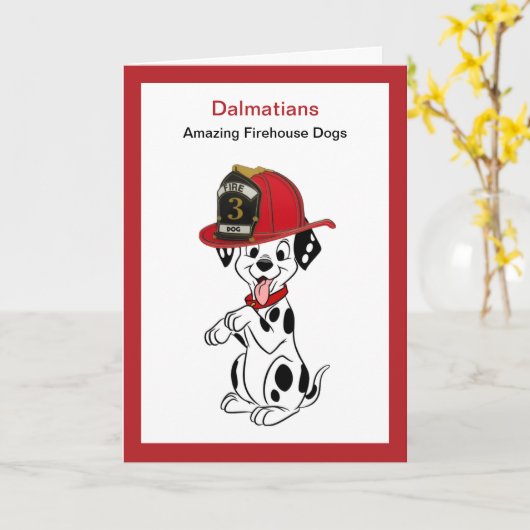 Fun Facts over Dalmatians Firehouse Dogs Kaart (Gele Bloem)