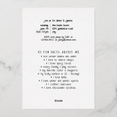 Fun Facts Photo Bold Script Class 2023 Afstuderen Folie Uitnodiging (Achterkant)