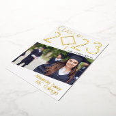 Fun Facts Photo Bold Script Class 2023 Afstuderen Folie Uitnodiging (Gedraaid)