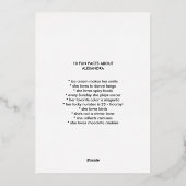 Fun Facts Photo Bold Script Class 2023 Afstuderen Folie Uitnodiging (Achterkant)