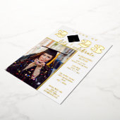 Fun Facts Photo Bold Script Class 2023 Afstuderen Folie Uitnodiging (Gedraaid)