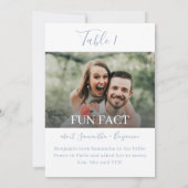 Fun Facts Photo Wedding Reception Table Numbers Kaart (Achterkant)